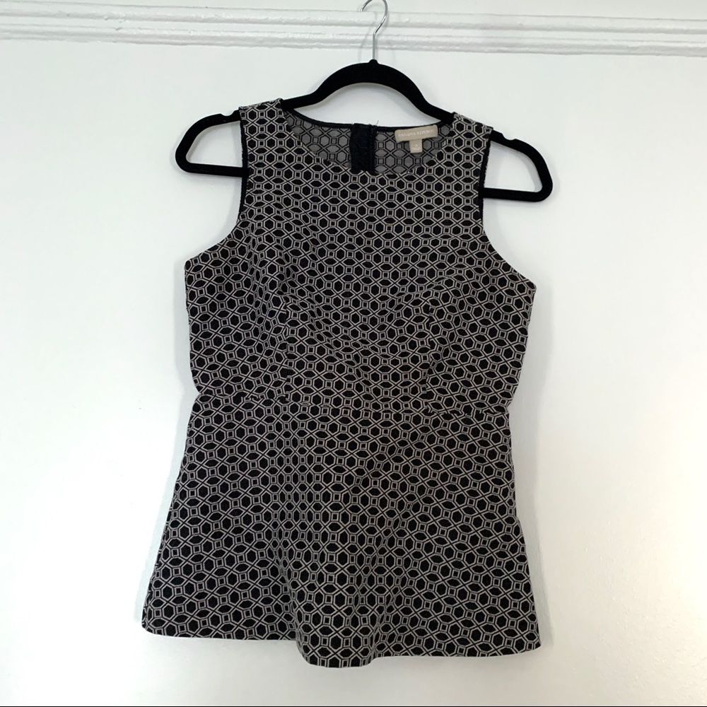 Banana Republic Geometric Print Peplum Top Sz 2